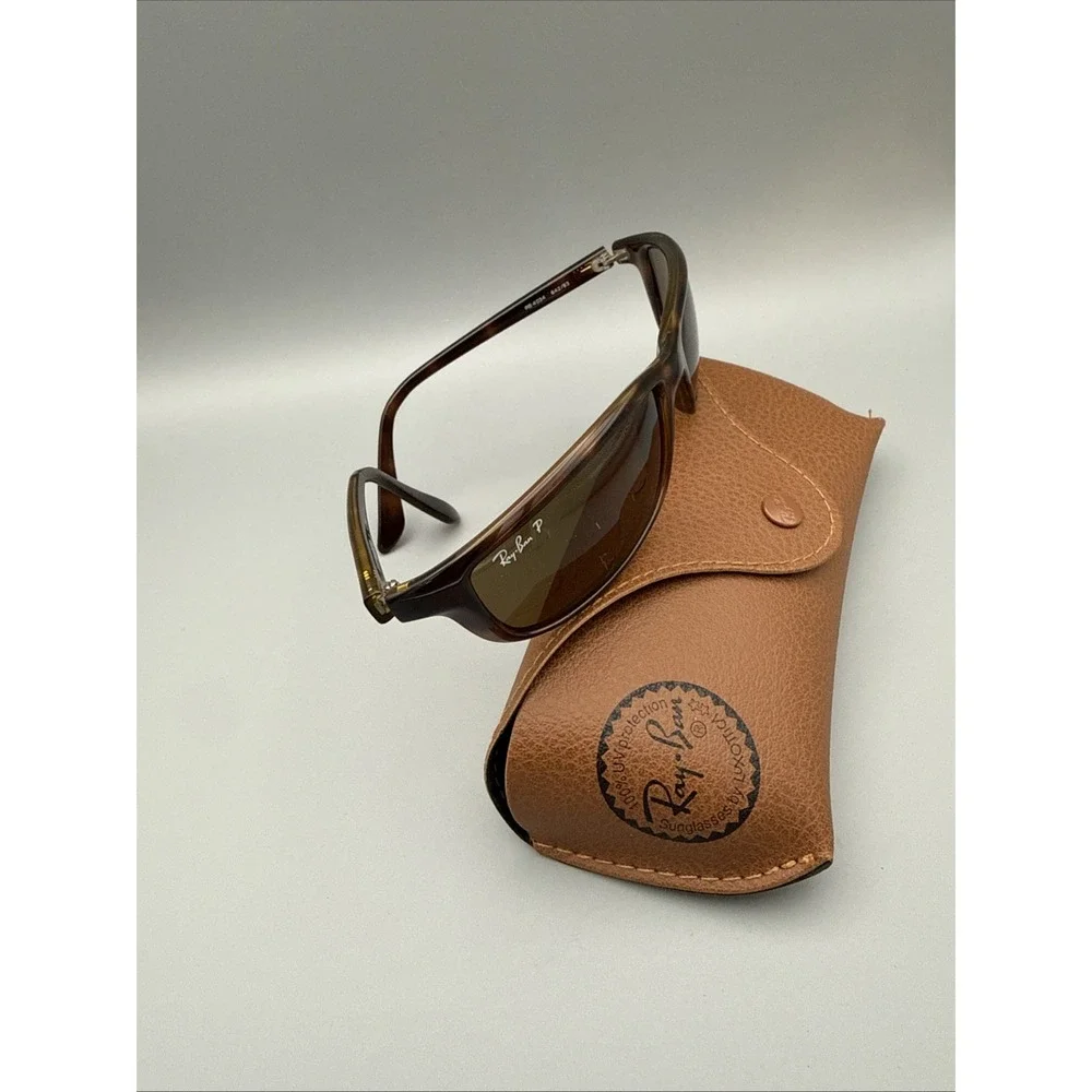 Ray-Ban RB4034 Predator 642/83 Polarized Wrap Sunglasses Havana Brown w/ Case